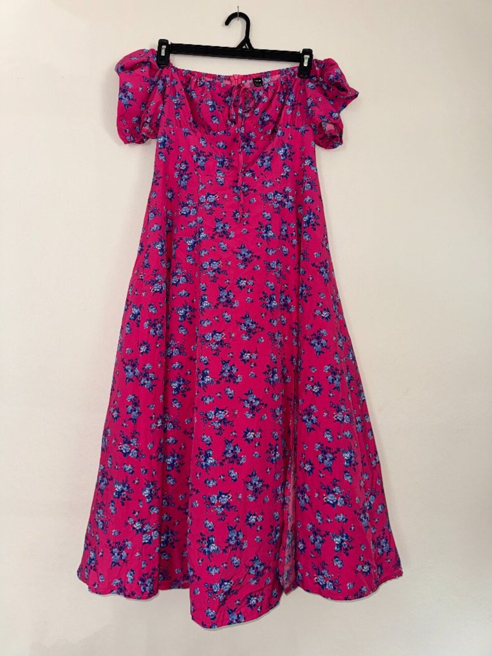 Floral Print Square Neckline Maxi Dress